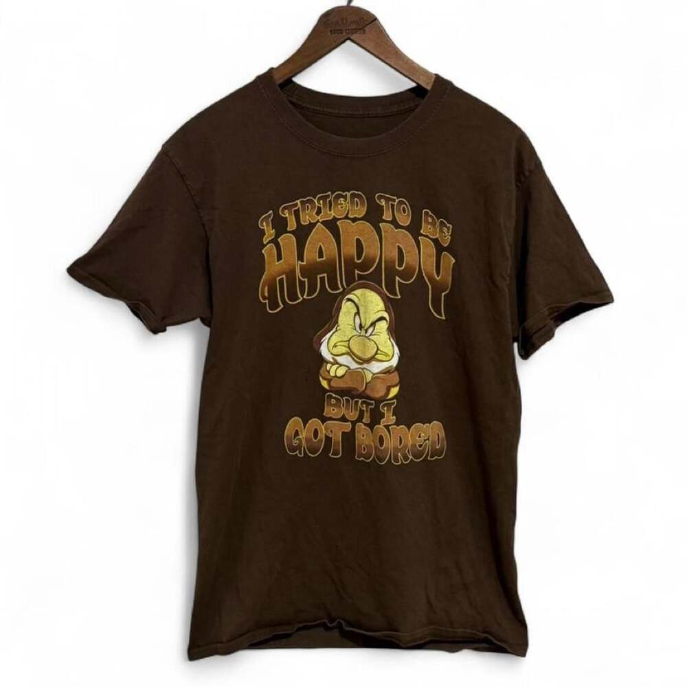 Disney Parks Grumpy I Tried To Be Happy Graphic T-Shirt Medium
